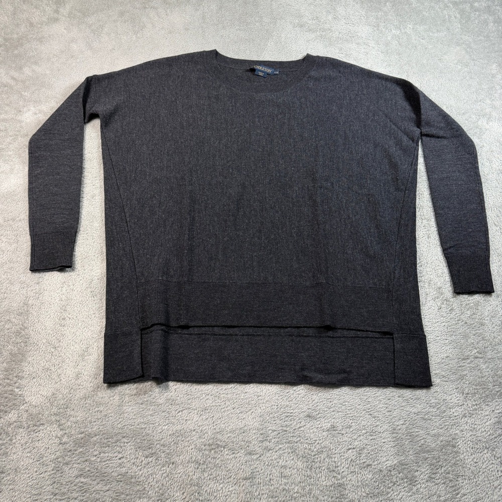 Pendleton Lightweight Merino Wool Sweater Women XXS Gray Crewneck Long Sleeve